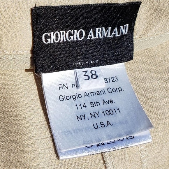 GIORGIO ARMANI Cream Pants Suit BARBIECORE Silk Blazer Borgo 21 Set Womens 8 - Picture 14 of 16